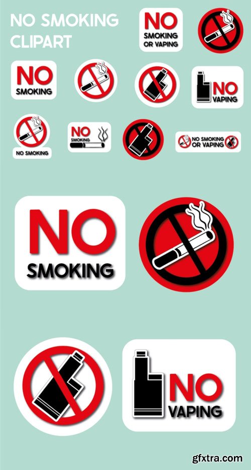 No Smoking Clipart - 10 Vector Bundle