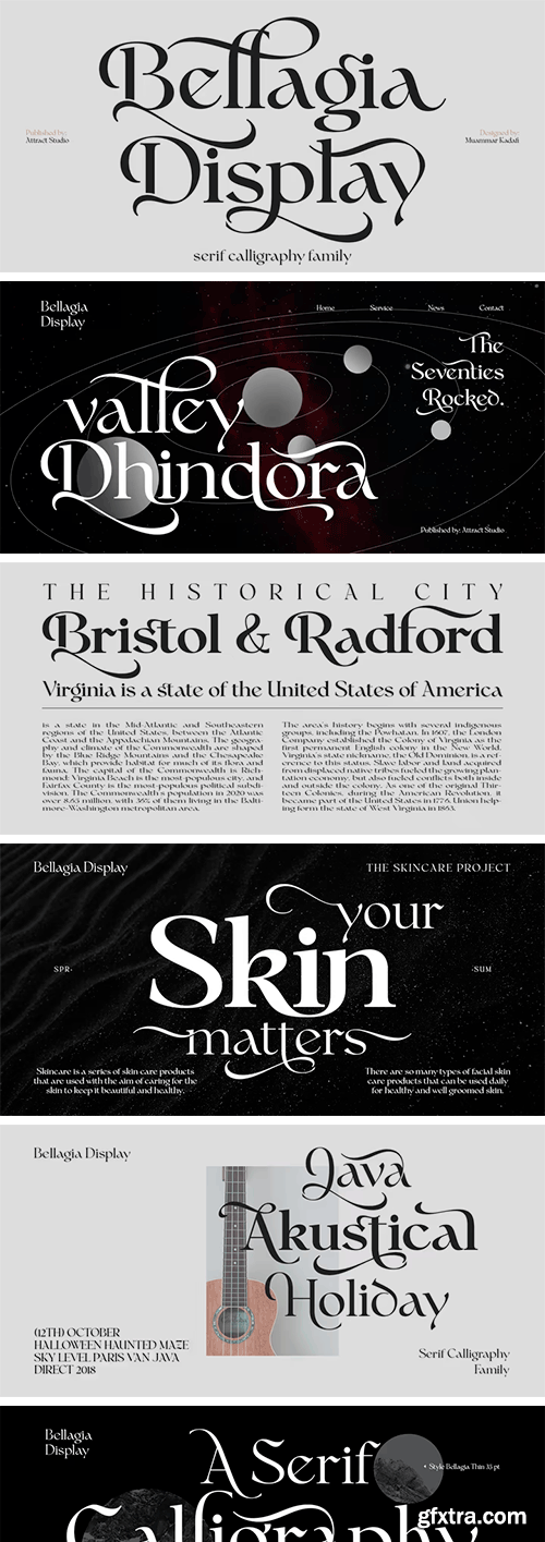 Bellagia Display Font Family Bellagia Display Font Family