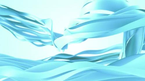 Videohive - Abstract Blue Cloth Wavy Shapes Background - 38247495 - 38247495