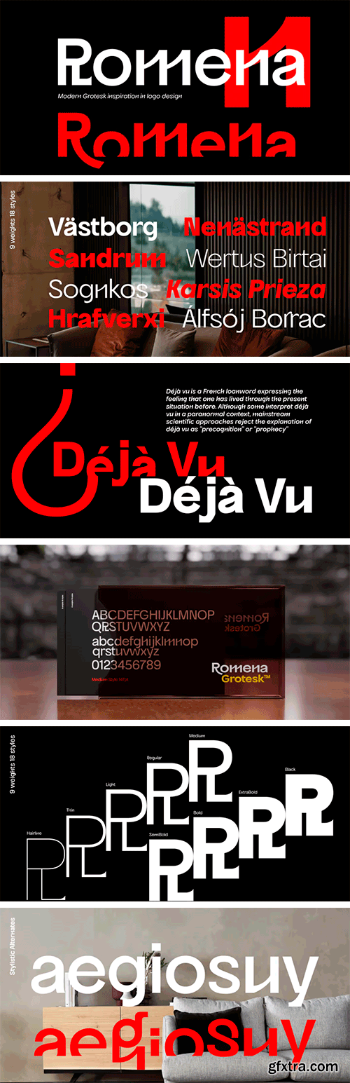 Romena Font Family Romena Font Family