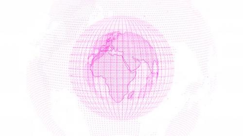 Videohive - Pink Color Spinning 3d Earth Animated White Background - 38165623 - 38165623