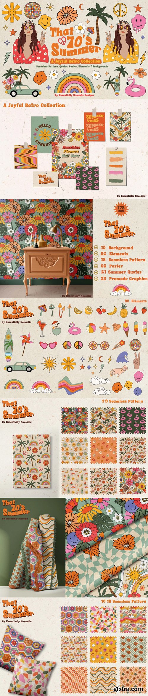 CreativeMarket - A Joyful Retro Graphic Collection - 7151881