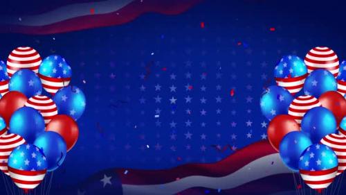 Videohive - USA Theme Background with Confetti - 38262483 - 38262483
