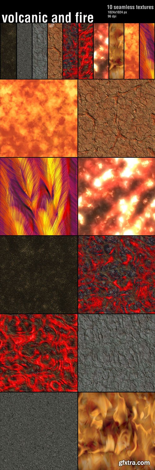 Volcanic & Fire - 10 Seamless Textures
