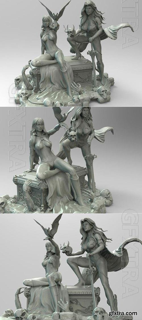 Vampirella and Lady Death 3D Print Model 