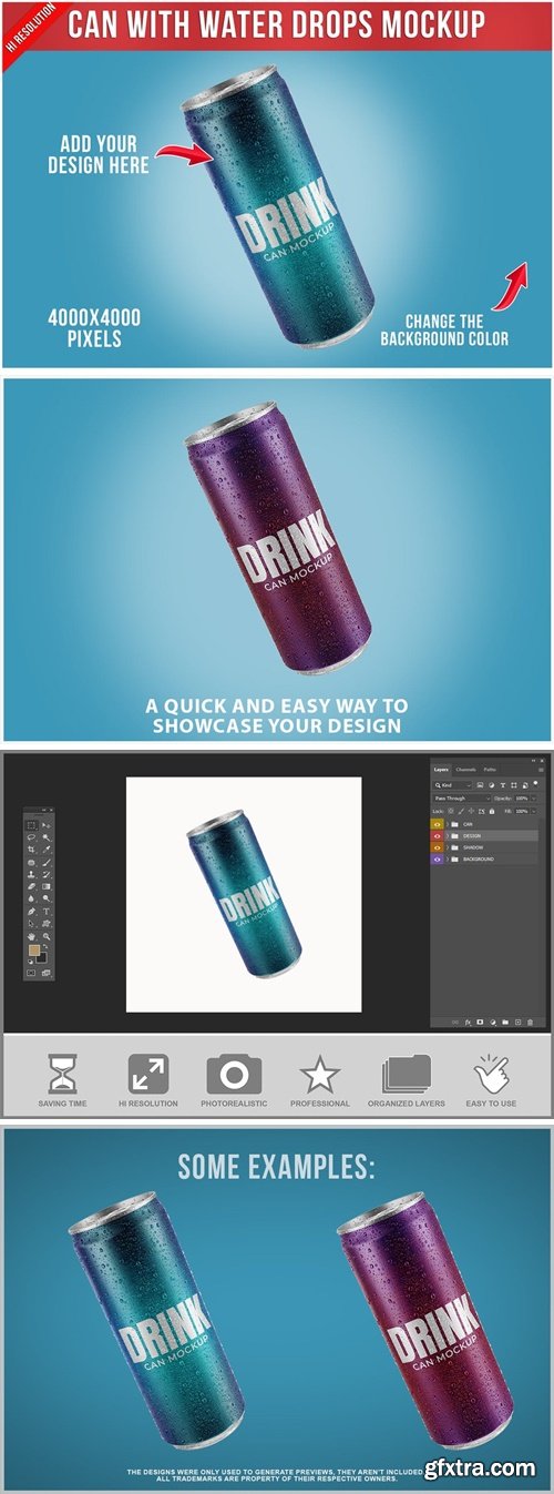 Can With Water Drops Mockup Template URG6VLY