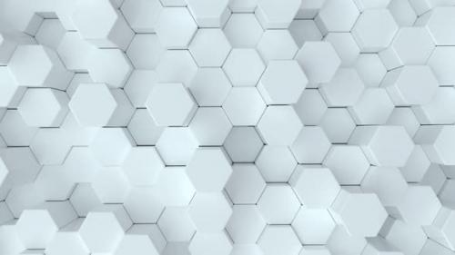 Videohive - Abstract honeycomb geometric white background modern animation 4k video - 38314064 - 38314064