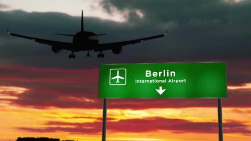 Videohive - Plane landing in Berlin Germany airport - 38315055 - 38315055