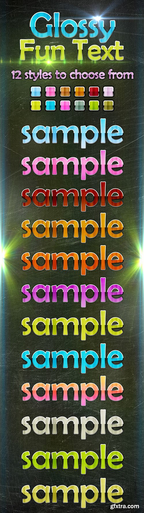 12 Glossy Fun Text Styles for Photoshop