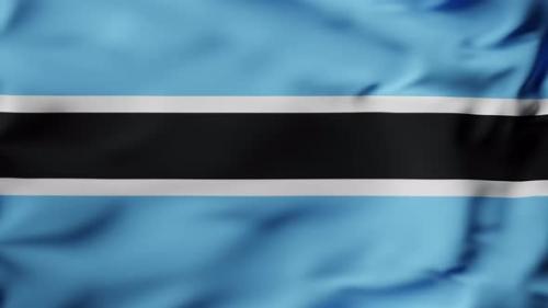 Videohive - 3D Animation Flag Waving in Slow Motion Fill Frame Botswana - 38335821 - 38335821