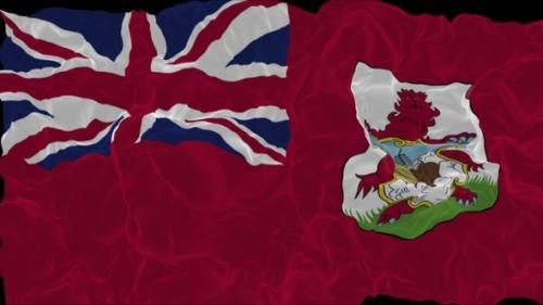 Videohive - flag Bermuda turns into smoke. State weakening concept a crisis, alpha channel - 38339964 - 38339964