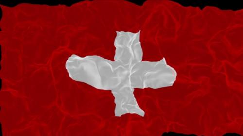 Videohive - flag Switzerland turns into smoke. State weakening concept a crisis, alpha channel - 38339965 - 38339965