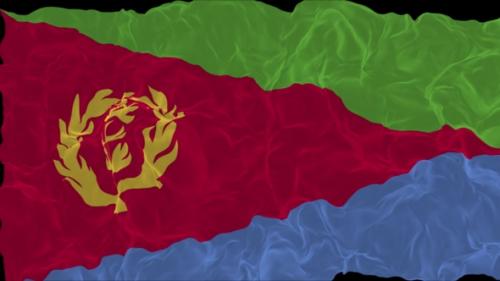Videohive - flag Eritrea turns into smoke. State weakening concept, alpha channel. - 38339975 - 38339975