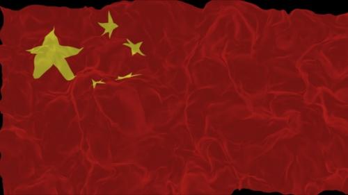 Videohive - flag China turns into smoke. State weakening concept a crisis, alpha channel - 38339985 - 38339985