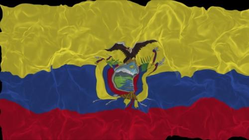 Videohive - flag Ecuador turns into smoke. State weakening concept a crisis, alpha channel - 38340001 - 38340001