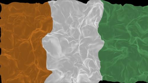 Videohive - flag Ivory Coast turns into smoke. State weakening concept a crisis, alpha channel - 38340005 - 38340005