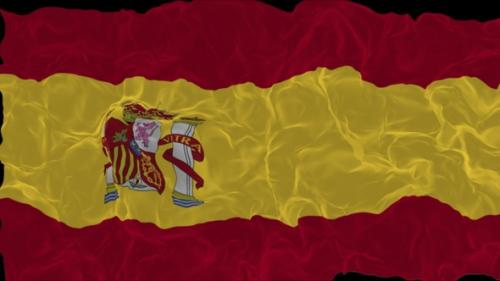 Videohive - flag Spain turns into smoke. State weakening concept, alpha channel. - 38340025 - 38340025