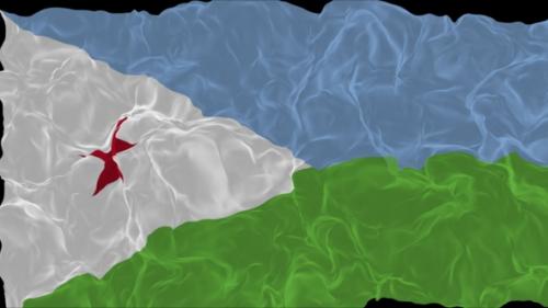Videohive - flag Djibouti turns into smoke. State weakening concept a crisis, alpha channel - 38340026 - 38340026