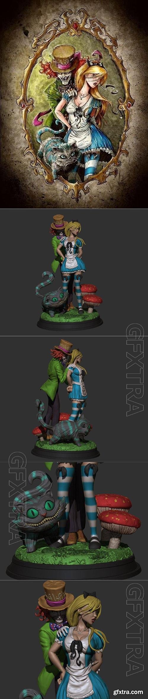 Dark Alice in Wonderland 3D Print Model 