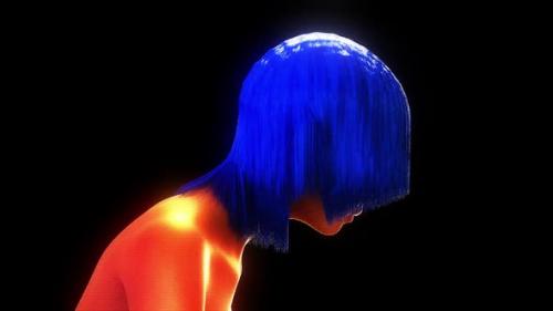 Videohive - Futuristic Blue Hair Girl Hologram V1 Hd - 38437806 - 38437806
