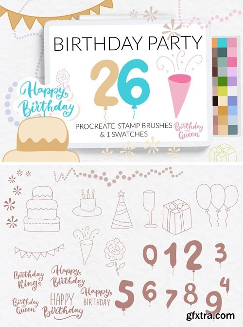 Birthday stamps, air balloon stamps QJNT9W9