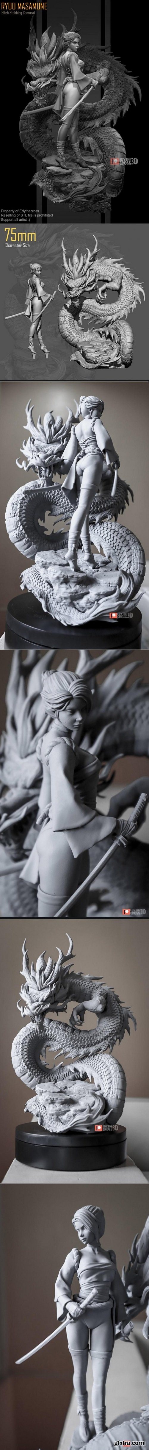Ryuu Masamune Bitch Stabbing Samurai 3D Print Model