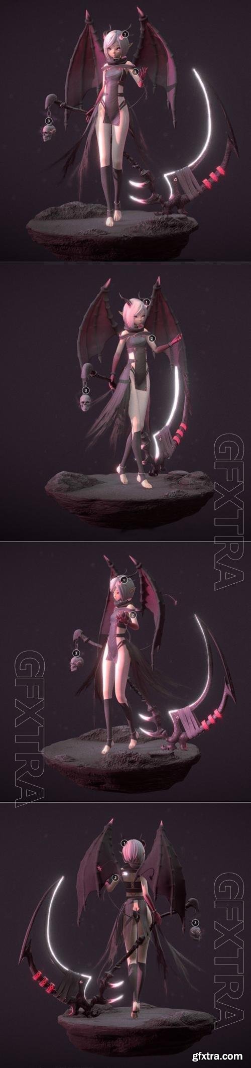 Dragon Girl 3D Print Model 
