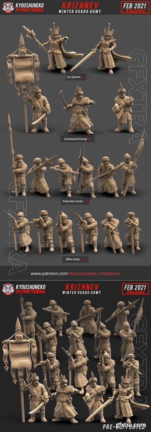 Kyoushuneko Miniatures - Krizhnev Winter Guard Army February 2021 3D STL 