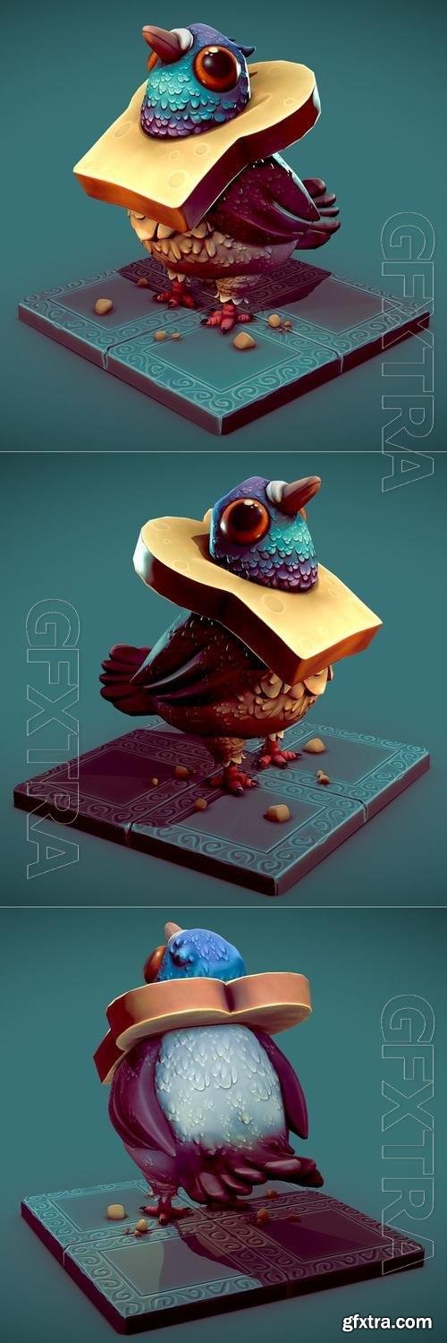 Bread Head Pigeon 3D STL 