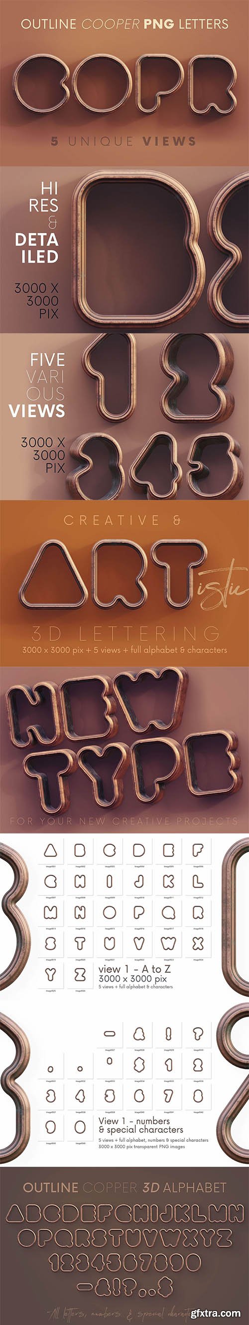 CreativeMarket - Outline Cooper - 3D Lettering 7255585
