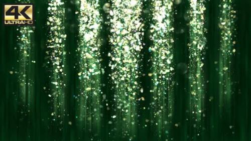 Videohive - Abstract Deep Green Particle Confetti and Glitter Curtain 4k - 38453984 - 38453984