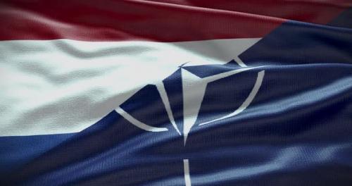 Videohive - Netherlands and NATO waving flag animation loop - 38454319 - 38454319
