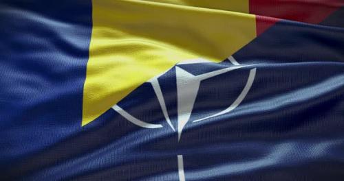 Videohive - Romania and NATO waving flag loop - 38454321 - 38454321