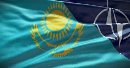 Videohive - Kazahstan and NATO waving flag animation - 38455009 - 38455009