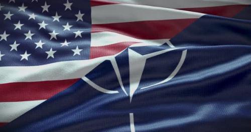 Videohive - American and NATO flag. USA waving flag animation - 38455015 - 38455015