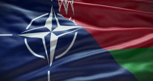 Videohive - Belarus and NATO waving flag animation looped - 38455141 - 38455141