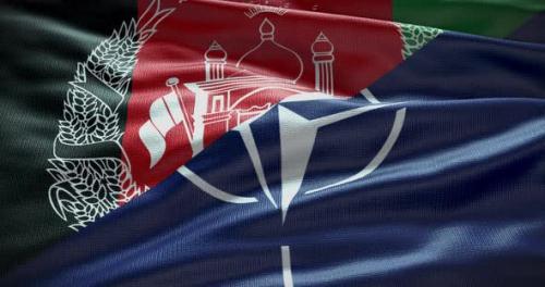 Videohive - Afghanistan and NATO waving flag animation 4K - 38455147 - 38455147