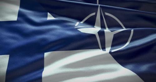 Videohive - Finland and NATO waving flag animation 4K - 38455148 - 38455148