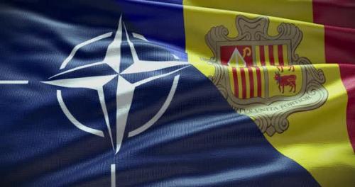 Videohive - Andorra and NATO waving flag animation 4K - 38455150 - 38455150