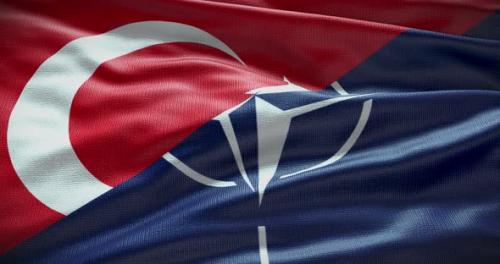 Videohive - Turkey and NATO waving flag animation 4K - 38455198 - 38455198