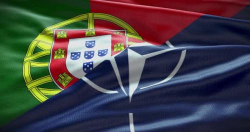 Videohive - Portugal and NATO waving flag 4K animation - 38455207 - 38455207