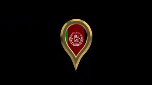 Videohive - Afghanistan Flag 3D Rotating Location Gold Pin Icon - 38455566 - 38455566