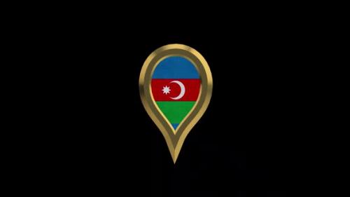 Videohive - Azerbaijan Flag 3D Rotating Location Gold Pin Icon - 38455575 - 38455575