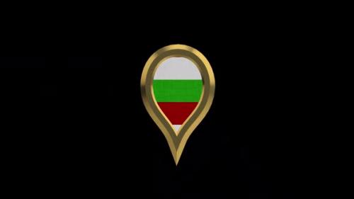 Videohive - Bulgaria Flag 3D Rotating Location Gold Pin Icon - 38455589 - 38455589