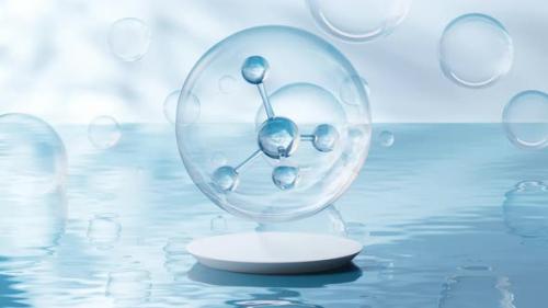 Videohive - Molecule with water surface background - 38467569 - 38467569