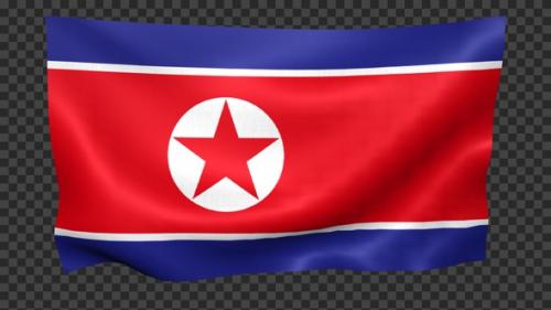Videohive - Korea North Flag Waving Looped - 38458762 - 38458762