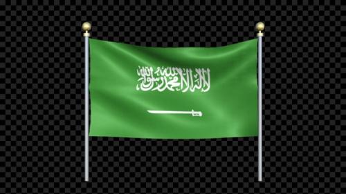 Videohive - Saudi Arabia Flag Waving In Double Pole Looped - 38458764 - 38458764