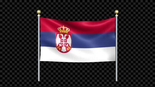 Videohive - Serbia Flag Waving In Double Pole Looped - 38458765 - 38458765