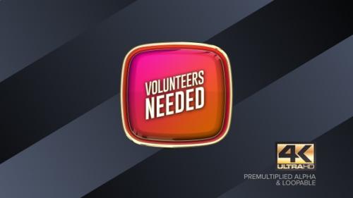 Videohive - Volunteers Needed Rotating Sign 4K - 38458973 - 38458973