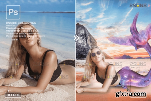  Mermaid Tail Overlay, Photoshop Overlay